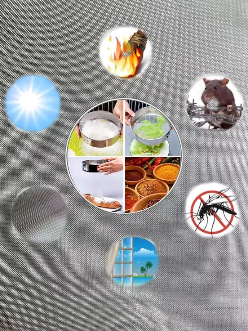 MSJSZP 50 Mesh Stainless Steel Screen, 0.17mm Wire Diameter, 11.8" x 39.4" (30cm x 100cm) Fine Mesh Screen, Corrosion Resistant, for Filtration, Insect Proof, Gardening, Kitchen & Industrial Use - Image 4